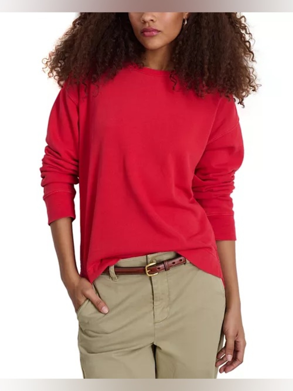 Alex Mill Frankie Sweatshirt Red Size Large French Terry Crewneck Pullover rare